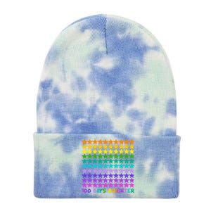 100 Days Of School Brighter Rainbow Star Tie Dye 12in Knit Beanie