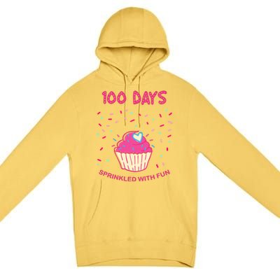 100 Days Of School Sprinkled With Fun Cupcake Premium Pullover Hoodie