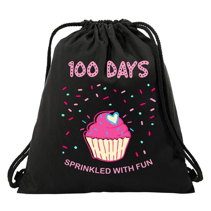 100 Days Of School Sprinkled With Fun Cupcake Drawstring Bag