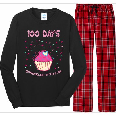 100 Days Of School Sprinkled With Fun Cupcake Long Sleeve Pajama Set