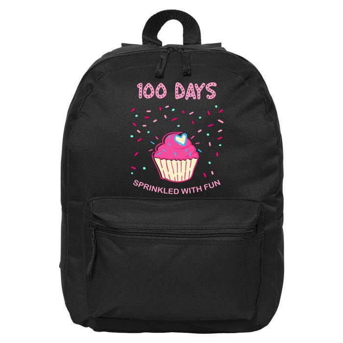 100 Days Of School Sprinkled With Fun Cupcake 16 in Basic Backpack