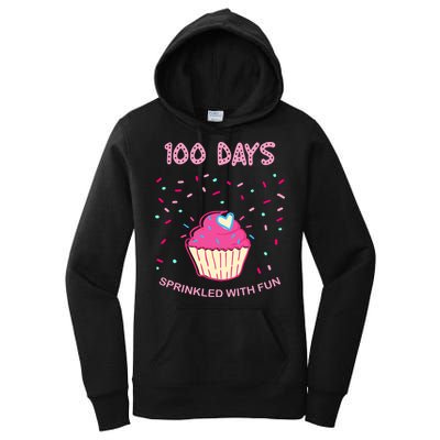 100 Days Of School Sprinkled With Fun Cupcake Women's Pullover Hoodie
