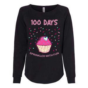 100 Days Of School Sprinkled With Fun Cupcake Womens California Wash Sweatshirt