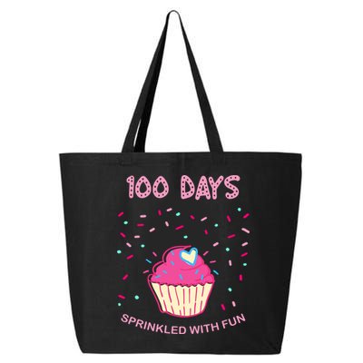 100 Days Of School Sprinkled With Fun Cupcake 25L Jumbo Tote