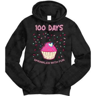 100 Days Of School Sprinkled With Fun Cupcake Tie Dye Hoodie