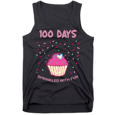 100 Days Of School Sprinkled With Fun Cupcake Tank Top