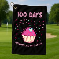 100 Days Of School Sprinkled With Fun Cupcake Golf Towel