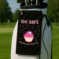 100 Days Of School Sprinkled With Fun Cupcake Golf Towel