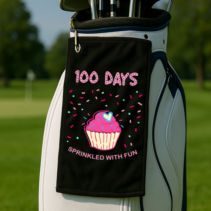 100 Days Of School Sprinkled With Fun Cupcake Golf Towel