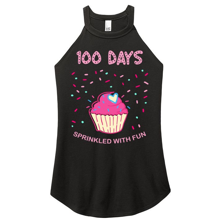 100 Days Of School Sprinkled With Fun Cupcake Women's Perfect Tri Rocker Tank