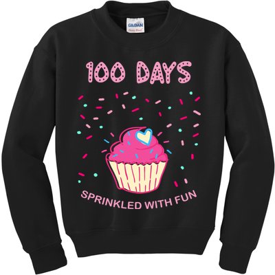 100 Days Of School Sprinkled With Fun Cupcake Kids Sweatshirt