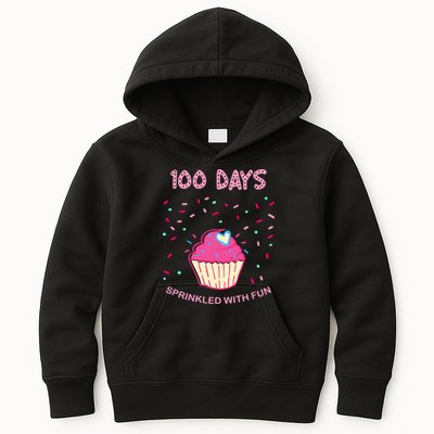100 Days Of School Sprinkled With Fun Cupcake Kids Hoodie