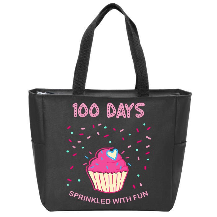 100 Days Of School Sprinkled With Fun Cupcake Zip Tote Bag