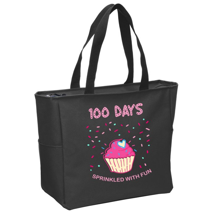 100 Days Of School Sprinkled With Fun Cupcake Zip Tote Bag