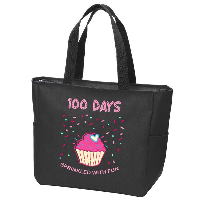 100 Days Of School Sprinkled With Fun Cupcake Zip Tote Bag
