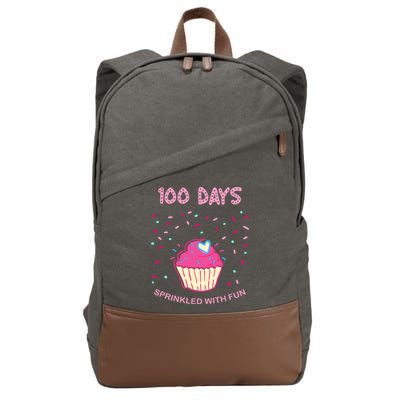 100 Days Of School Sprinkled With Fun Cupcake Cotton Canvas Backpack