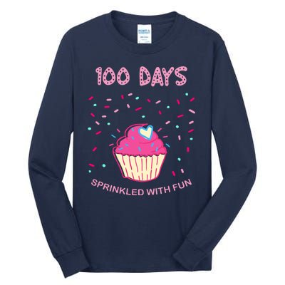 100 Days Of School Sprinkled With Fun Cupcake Tall Long Sleeve T-Shirt