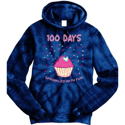 100 Days Of School Sprinkled With Fun Cupcake Tie Dye Hoodie