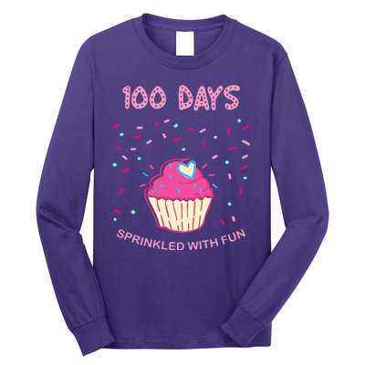 100 Days Of School Sprinkled With Fun Cupcake Long Sleeve Shirt