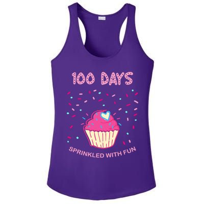 100 Days Of School Sprinkled With Fun Cupcake Ladies PosiCharge Competitor Racerback Tank