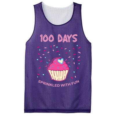 100 Days Of School Sprinkled With Fun Cupcake Mesh Reversible Basketball Jersey Tank