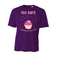 100 Days Of School Sprinkled With Fun Cupcake Youth Performance Sprint T-Shirt