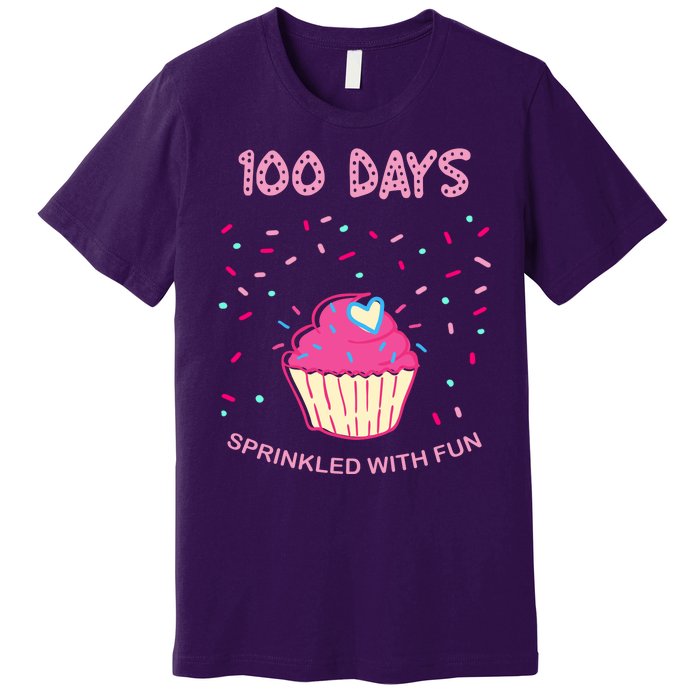 100 Days Of School Sprinkled With Fun Cupcake Premium T-Shirt