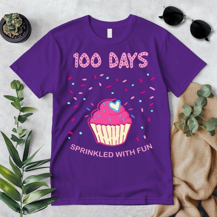 100 Days Of School Sprinkled With Fun Cupcake Premium T-Shirt