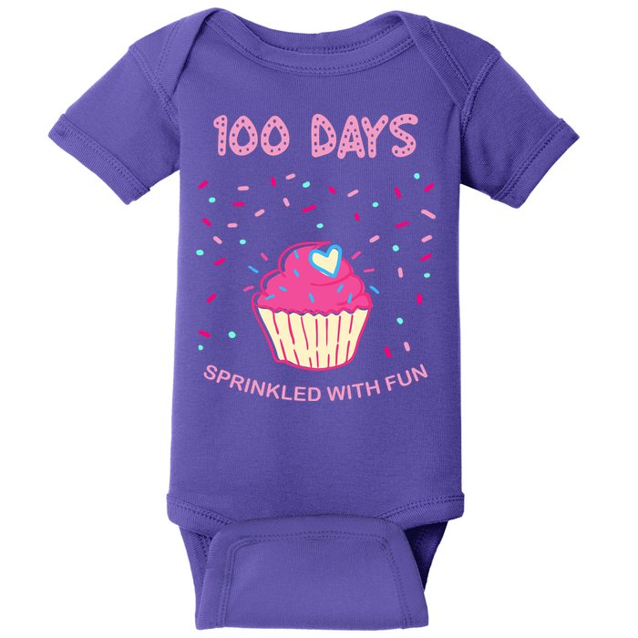 100 Days Of School Sprinkled With Fun Cupcake Baby Bodysuit