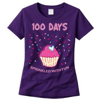 100 Days Of School Sprinkled With Fun Cupcake Womens T-Shirt
