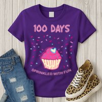 100 Days Of School Sprinkled With Fun Cupcake Womens T-Shirt
