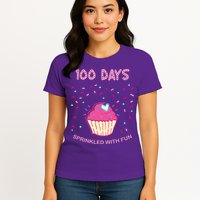 100 Days Of School Sprinkled With Fun Cupcake Womens T-Shirt