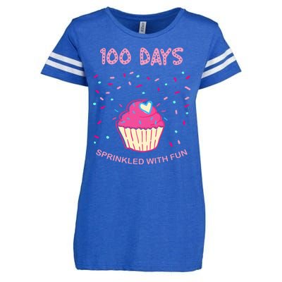 100 Days Of School Sprinkled With Fun Cupcake Enza Ladies Jersey Football T-Shirt