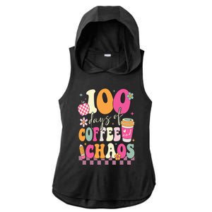 100 Days Of School Coffee Lover 100th Day Of School Teacher Ladies PosiCharge Tri-Blend Wicking Draft Hoodie Tank