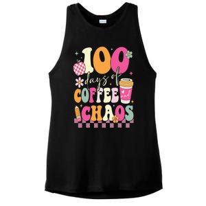 100 Days Of School Coffee Lover 100th Day Of School Teacher Ladies PosiCharge Tri-Blend Wicking Tank