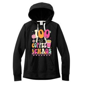 100 Days Of School Coffee Lover 100th Day Of School Teacher Women's Fleece Hoodie