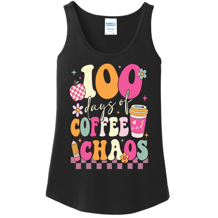 100 Days Of School Coffee Lover 100th Day Of School Teacher Ladies Essential Tank