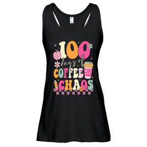 100 Days Of School Coffee Lover 100th Day Of School Teacher Ladies Essential Flowy Tank