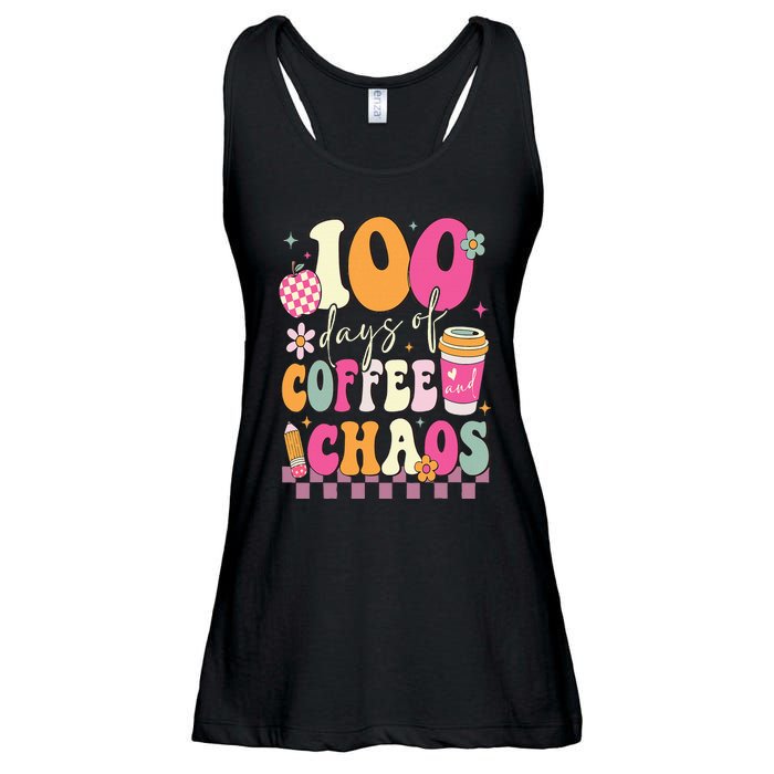 100 Days Of School Coffee Lover 100th Day Of School Teacher Ladies Essential Flowy Tank