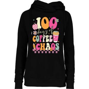 100 Days Of School Coffee Lover 100th Day Of School Teacher Womens Funnel Neck Pullover Hood