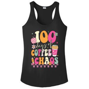 100 Days Of School Coffee Lover 100th Day Of School Teacher Ladies PosiCharge Competitor Racerback Tank