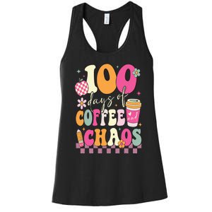 100 Days Of School Coffee Lover 100th Day Of School Teacher Women's Racerback Tank