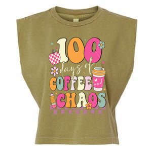 100 Days Of School Coffee Lover 100th Day Of School Teacher Garment-Dyed Women's Muscle Tee