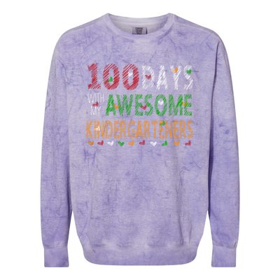 100 Days Of School Gift Teacher Gift Kindergarten Cool Gift Colorblast Crewneck Sweatshirt