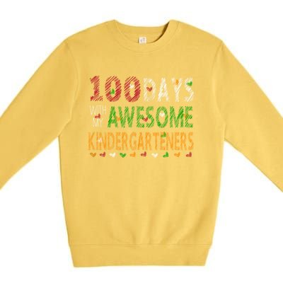 100 Days Of School Gift Teacher Gift Kindergarten Cool Gift Premium Crewneck Sweatshirt