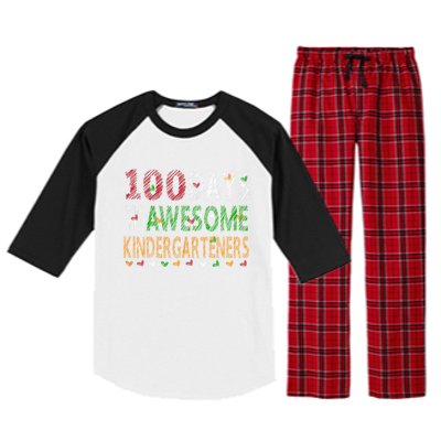 100 Days Of School Gift Teacher Gift Kindergarten Cool Gift Raglan Sleeve Pajama Set