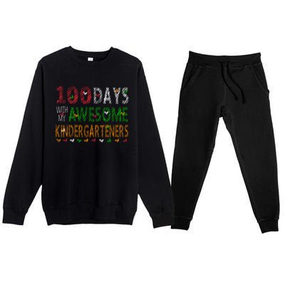 100 Days Of School Gift Teacher Gift Kindergarten Cool Gift Premium Crewneck Sweatsuit Set