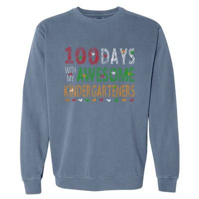 100 Days Of School Gift Teacher Gift Kindergarten Cool Gift Garment-Dyed Sweatshirt