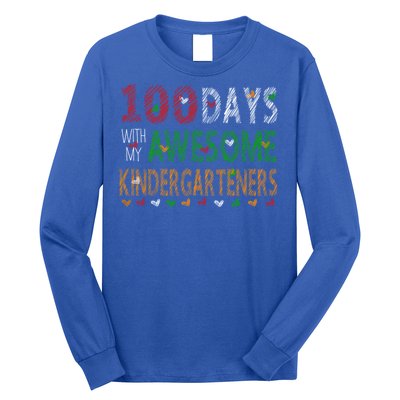 100 Days Of School Gift Teacher Gift Kindergarten Cool Gift Long Sleeve Shirt