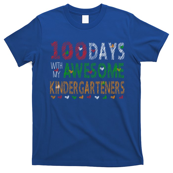 100 Days Of School Gift Teacher Gift Kindergarten Cool Gift T-Shirt